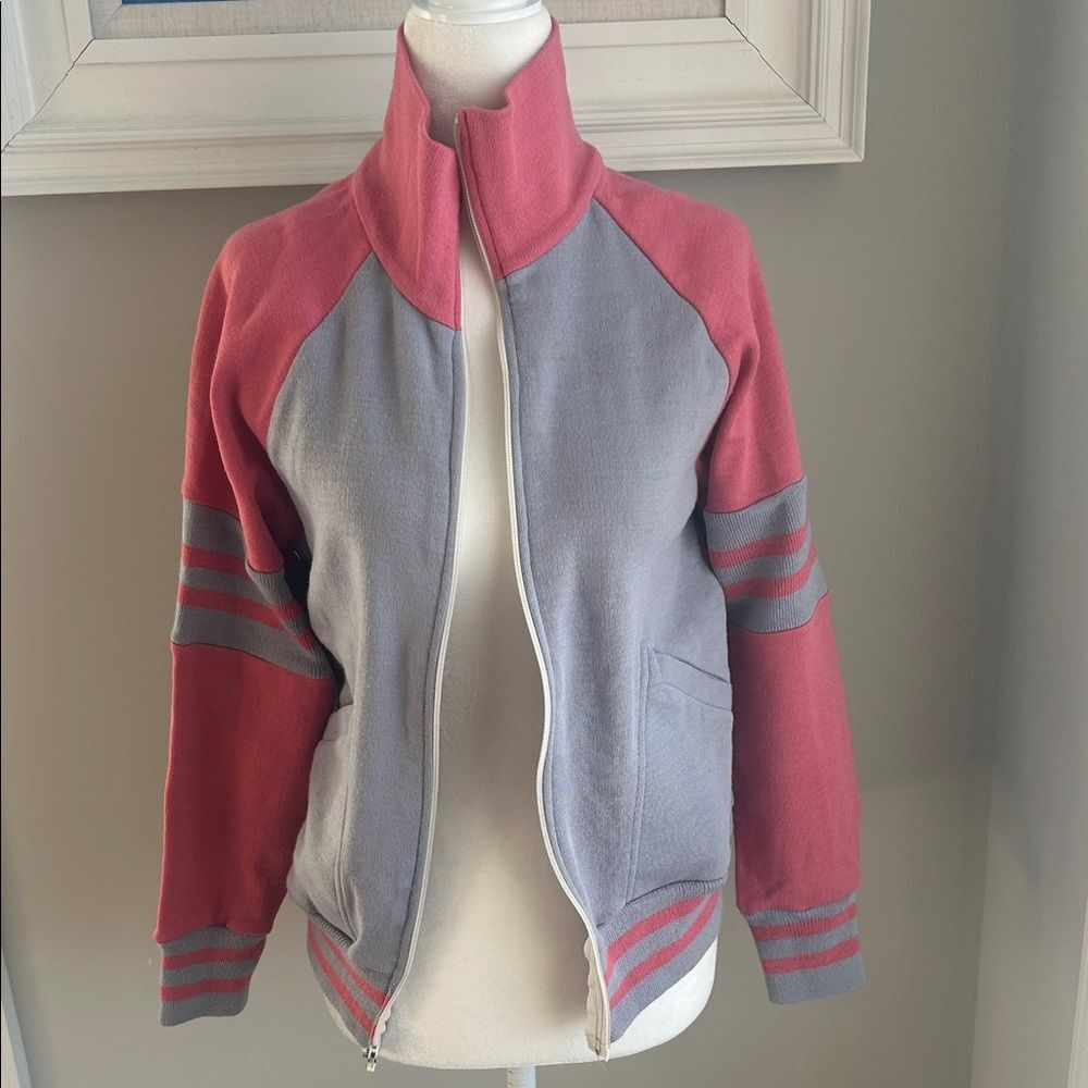 Vintage 80s Protour Gray Track Varsity Sweatshirt Jacket - Picture 2 of 10